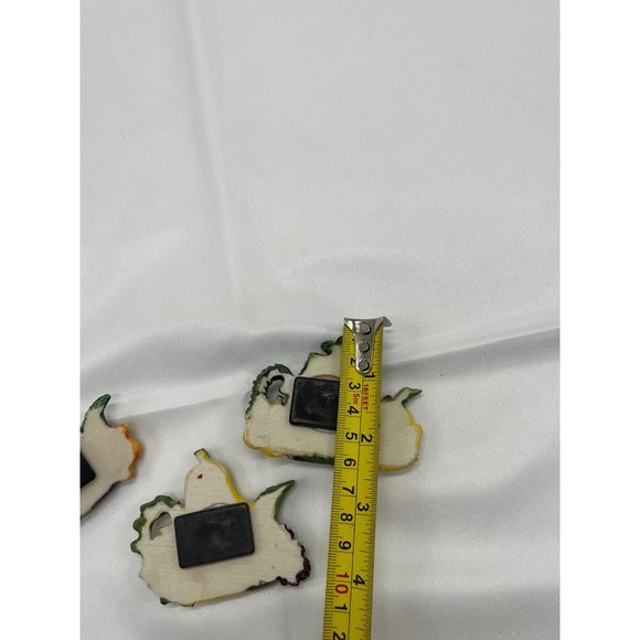 3 Vintage Teapot Refrigerator magnets Garden Flowers Fruit Resin Butterflies - Picture 7 of 7